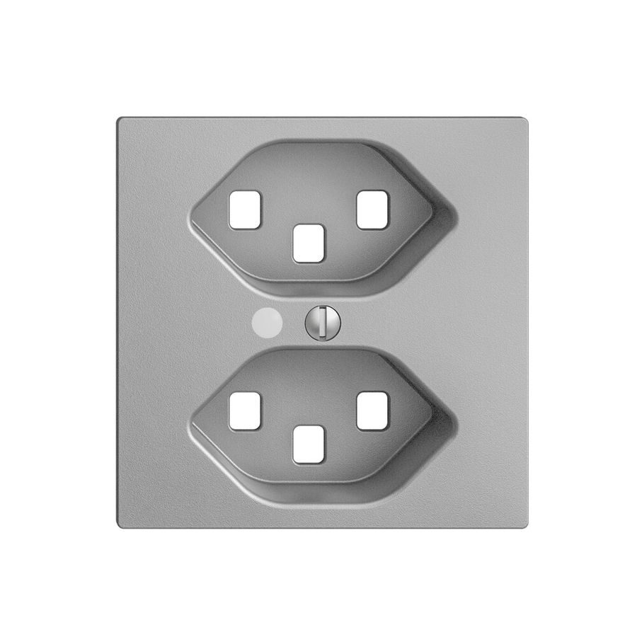 Kit frontale EDIZIOdue silver 60×60mm 2×T23 con lente