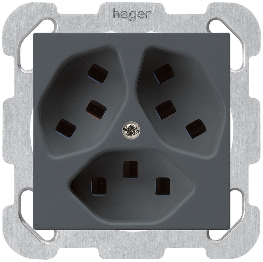 Presa INC Hager kallysto 3×T23 B antracite