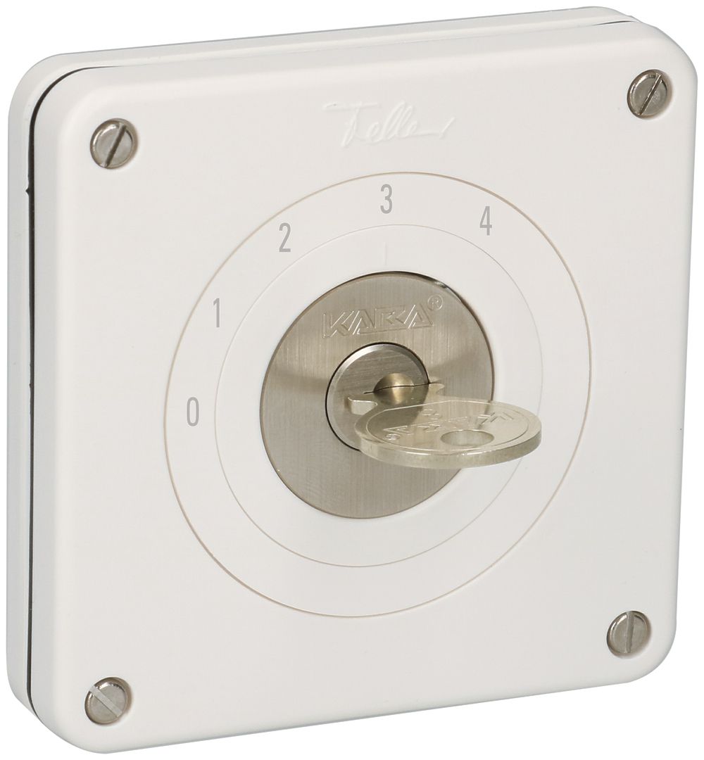 UP-Stufenschalter NEVO 1P, IP21, 0-1-2-3-4, Zyl.1007F, Abz.9h, Plan 5000, ws