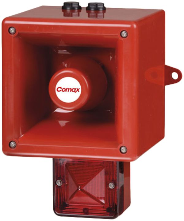 Avvisatore Comax con flash 5J 45 toni 112dB arancione IP66