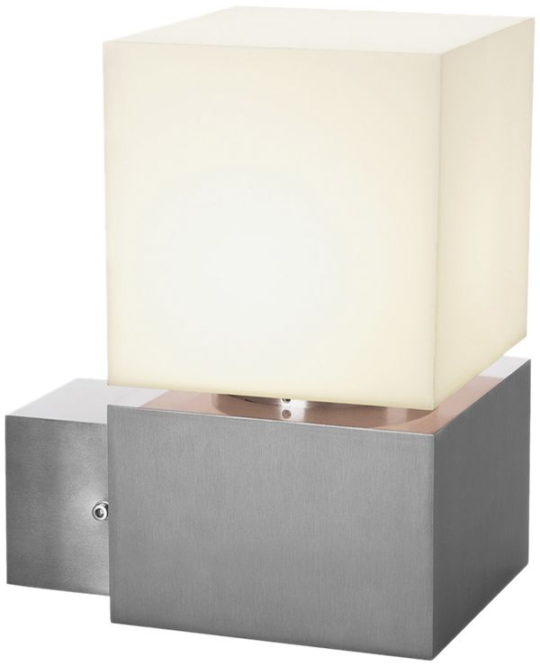 Wandleuchte SQUARE WALL E27 20W IP44 alu gebürstet