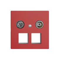 Multimediadose 11dB Edue F, Enddose/Durchgangsdose, f.2×RJ45 Keystone, berry