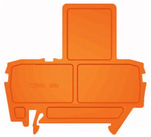 Endplatte WAGO für Sicherungsklemme 2mm dick orange