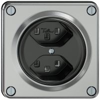 Steckdose ELEMENT 2×Typ 23 16A 250V IP20 aluminium