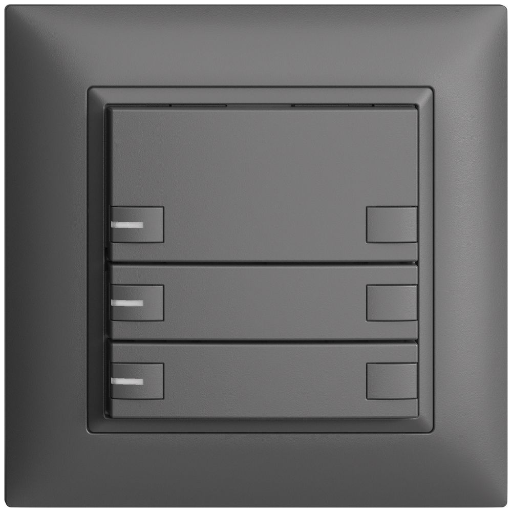 UP-Taster KNX 3-fach EDIZIOdue dunkelgrau RGB mit LED
