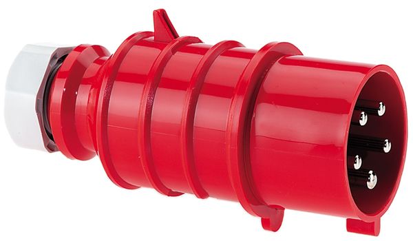 Stecker CEE Bals 5P 16A 400V 3h rot IP44 vernickelt QC.TE-Plus