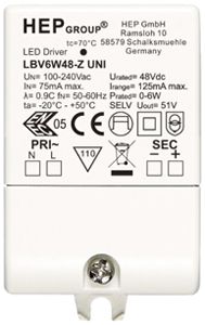 LED-Betriebsgerät DOTLUX 0…6W 12…48V 250mA ON/OFF