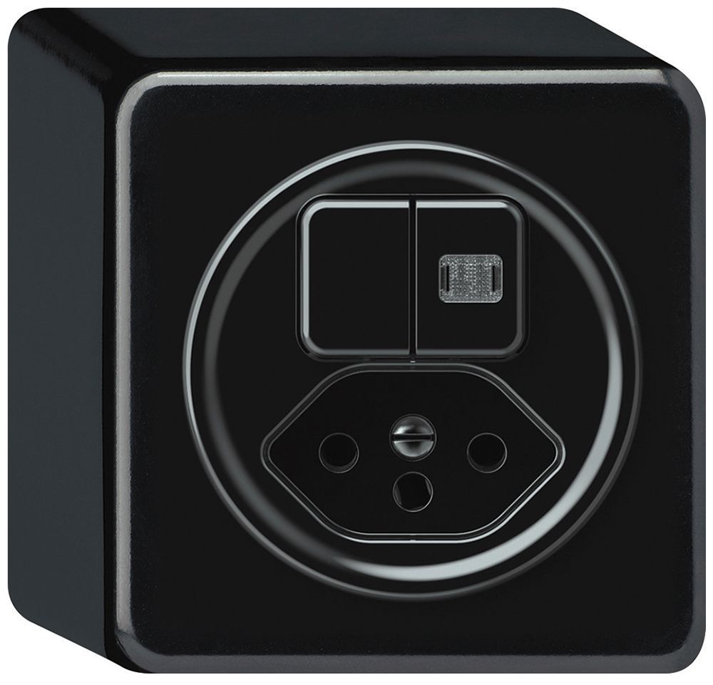 AP-Kombination origin Sch 3+3 + 1×Typ 13 1×beleuchtet schwarz