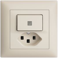 UP-Leuchtkombination A-R/1L+T23 crema, KS EDIZIOdue mit Linse, LED gelb