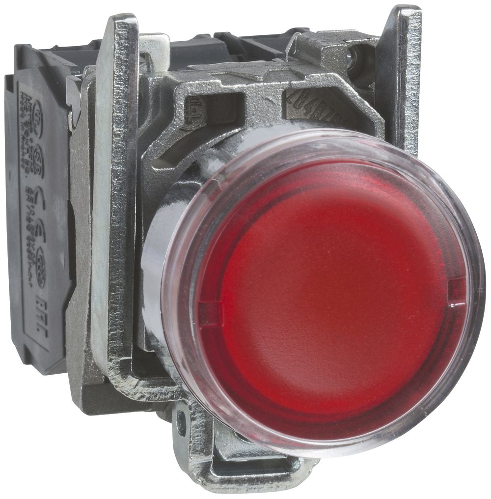 EB-Leuchttaster Harmony XB4 1 Taste 24VAC/DC rot Ø22.5mm 1NO 1NC IP66