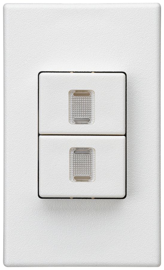 Poussoir double INC Hager FLF 10A/250V 0/1L illuminé blanc