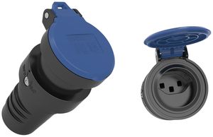 Prise mobile type 23 Ferratec L+N+PE 16A 250V droit caoutchouc IP55 no-bl