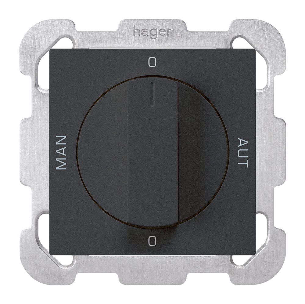 Interruttore rotativo INC 0-Hand-0-Aut. kallysto 2/1L nero con manopola