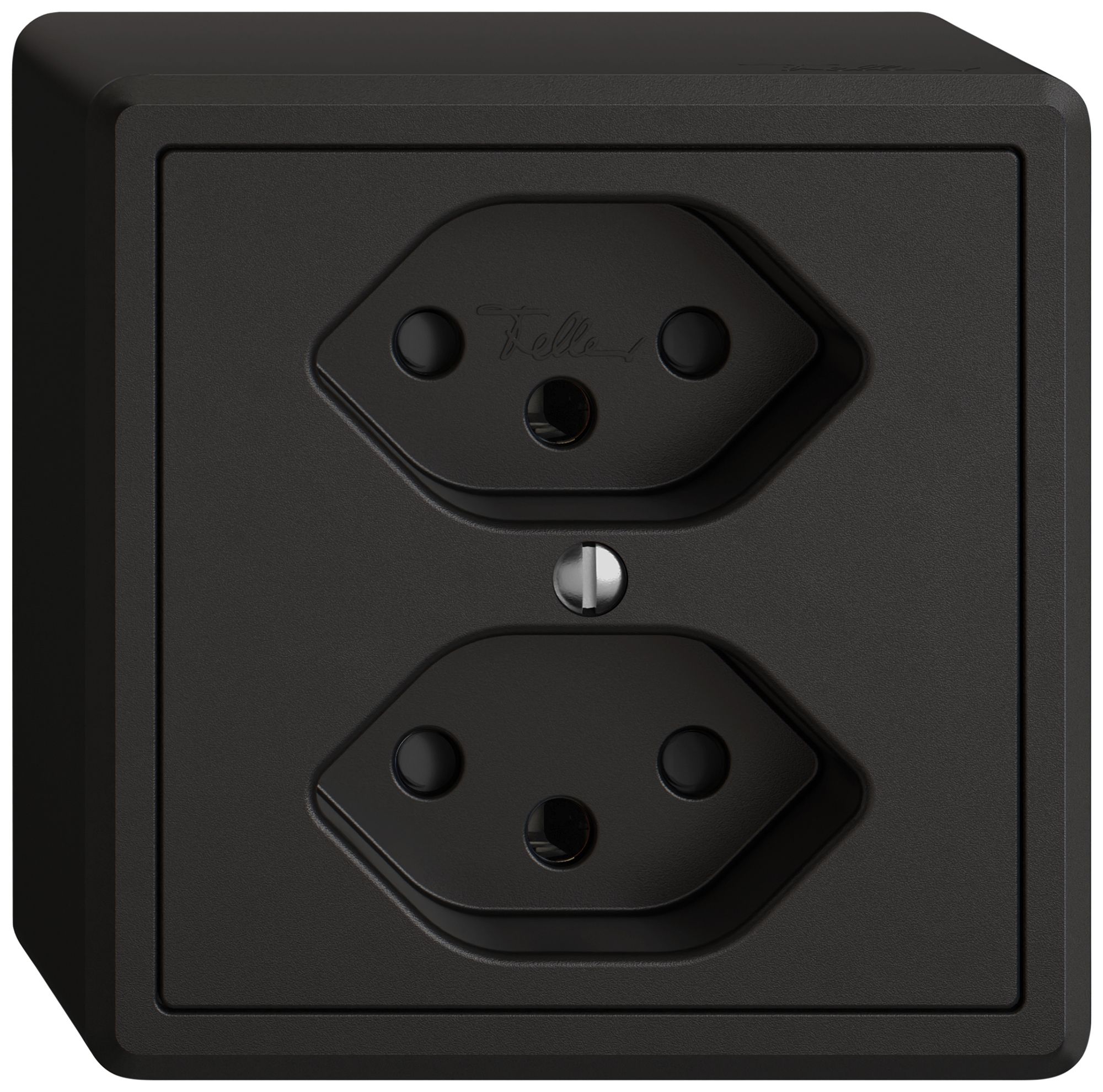 AP-Steckdose EDIZIO.liv SNAPFIX® 2×T13 mit Shutter sz