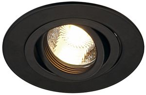 Downlight INC SLV NEW TRIA XL, GU10 50W rond IP20 noir mat