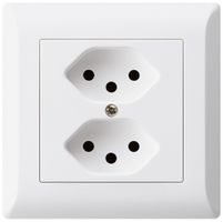 UP-Steckdose kallysto.line 2×T13 weiss mit Kinderschutz