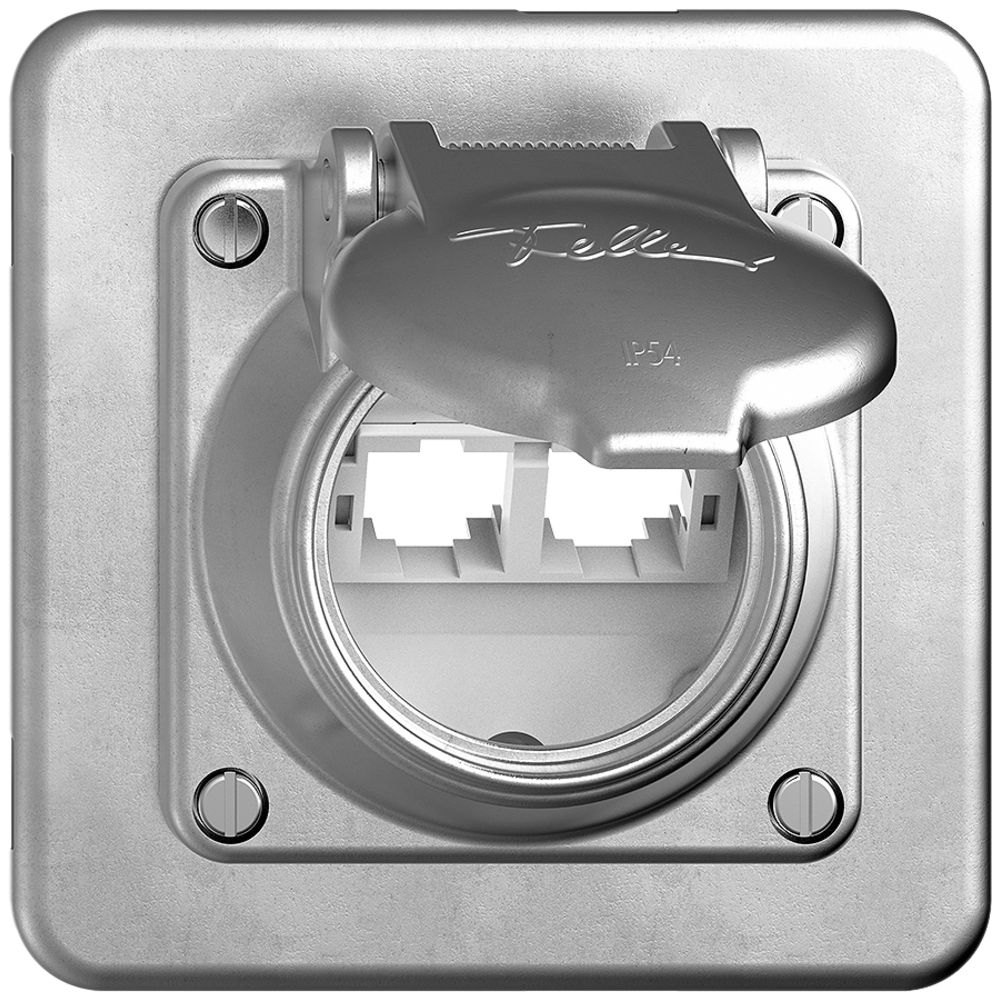 Kit di montaggio INC S-One GUP per 2×RJ45 diritto, alluminio