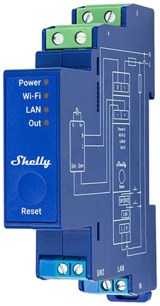 REG-RF-Dimmaktor Shelly Pro Dimmer 0/1-10V PM Bt/Wi-Fi AC 3W 1TE