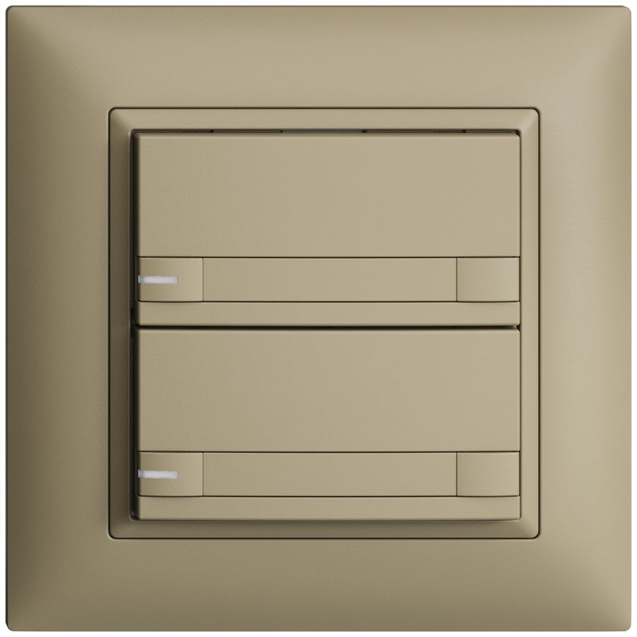 Poussoir ENC KNX 2× EDIZIOdue colore sand RGB avec LED avec insert papier