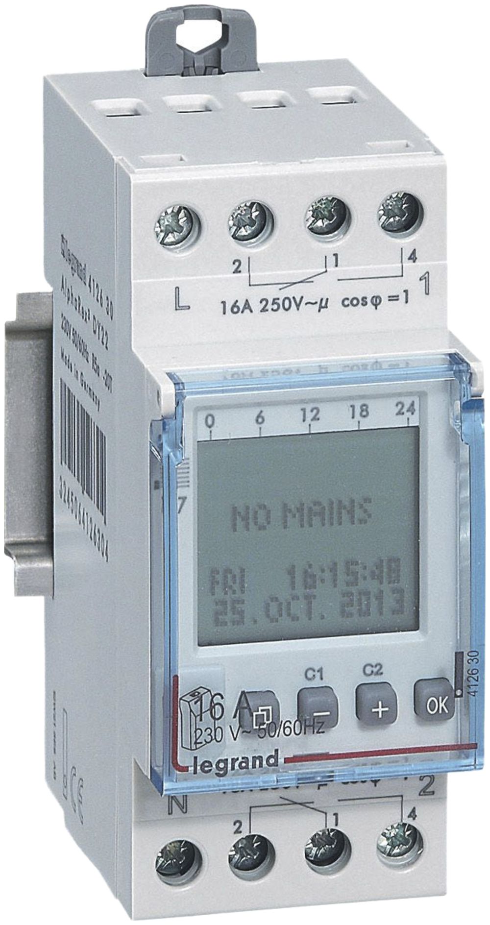 Timer AMD Legrand AlphaRex³ DY22, orologio annuale, 2 canali