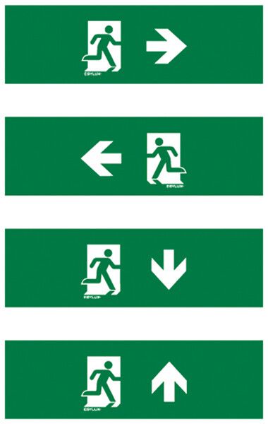 Piktogramm-Satz ESYLUX SLX 14m Pfeil R/L/U/O 310×90mm