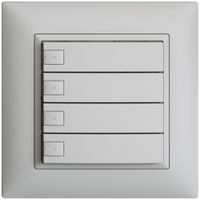 Poussoir ENC KNX 4× EDIZIOdue gris clair RGB avec LED