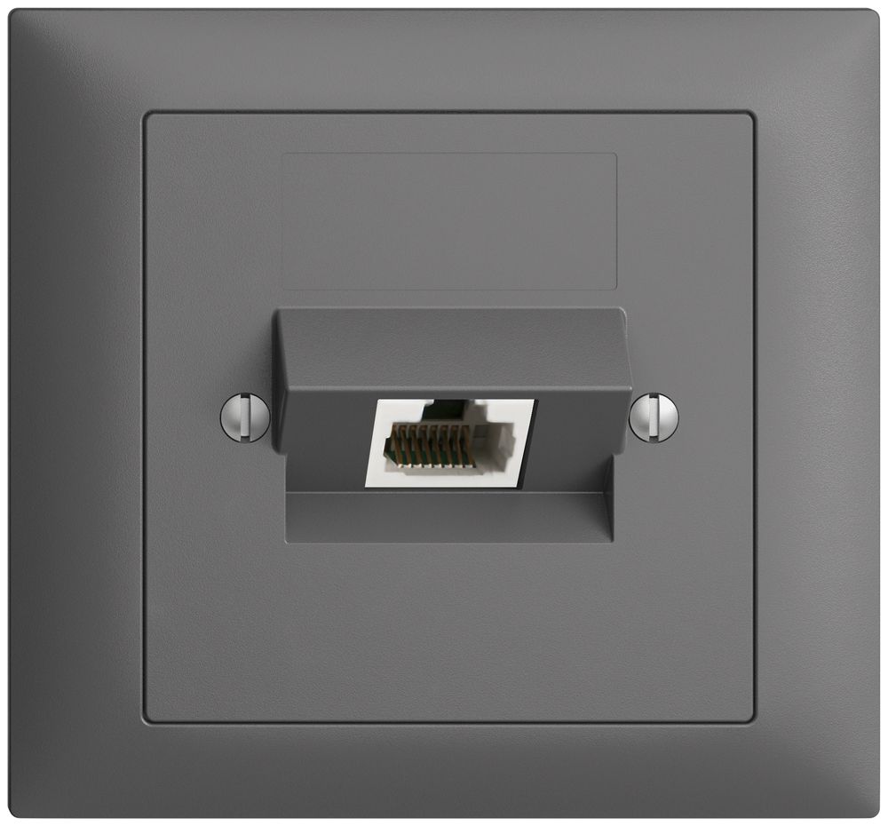 EB-Dose 1×RJ45/u 8P ITplus EDIZIOdue dunkelgrau