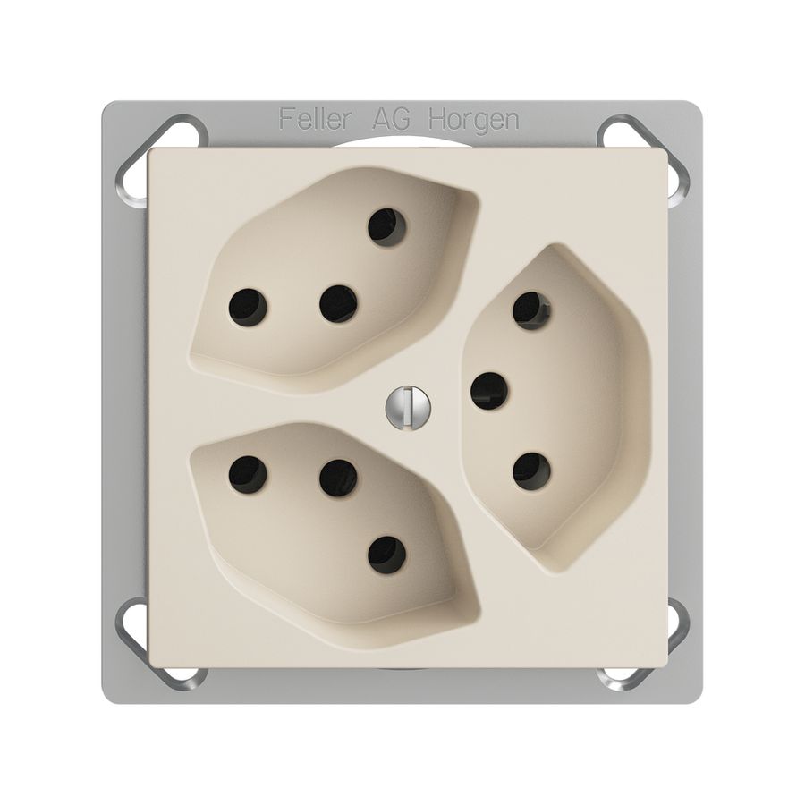 EB-Steckdose EDIZIOdue 3×T13 crema