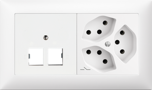 Combinaison ENC Edue 1×2, R&M 2×RJ45 + 3×T13 1×S bc