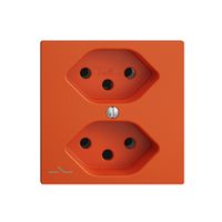 UP-Steckdose EDIZIOdue 2×T13 1×S orange mit Shutter