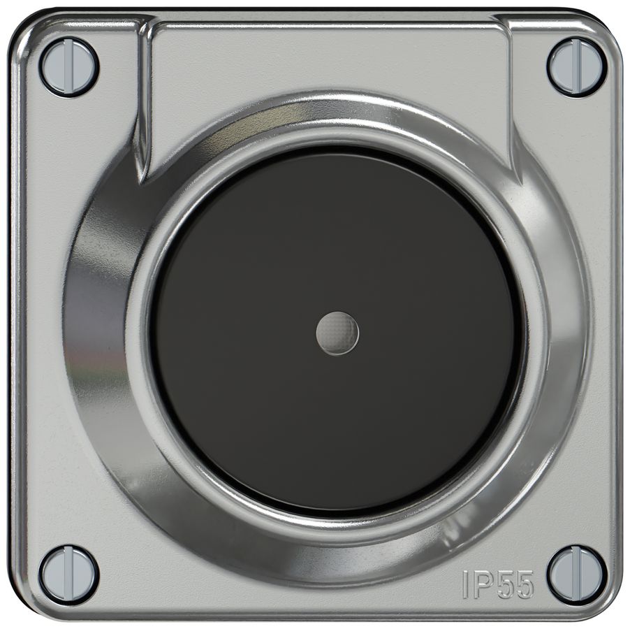 Sonnerie-Drucktaster ELEMENT SNAPFIX® mit Beleuchtung 87×87×26mm alu