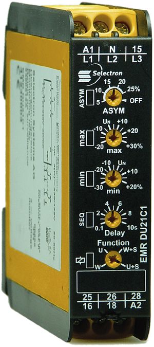 Relais de surveillance de tension EMR DU21C1 2C, 3 phases, 230/132VAC