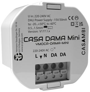 Apparecchio di comando RF INS Casambi DAMA MINI 30mA 0.7W DALI