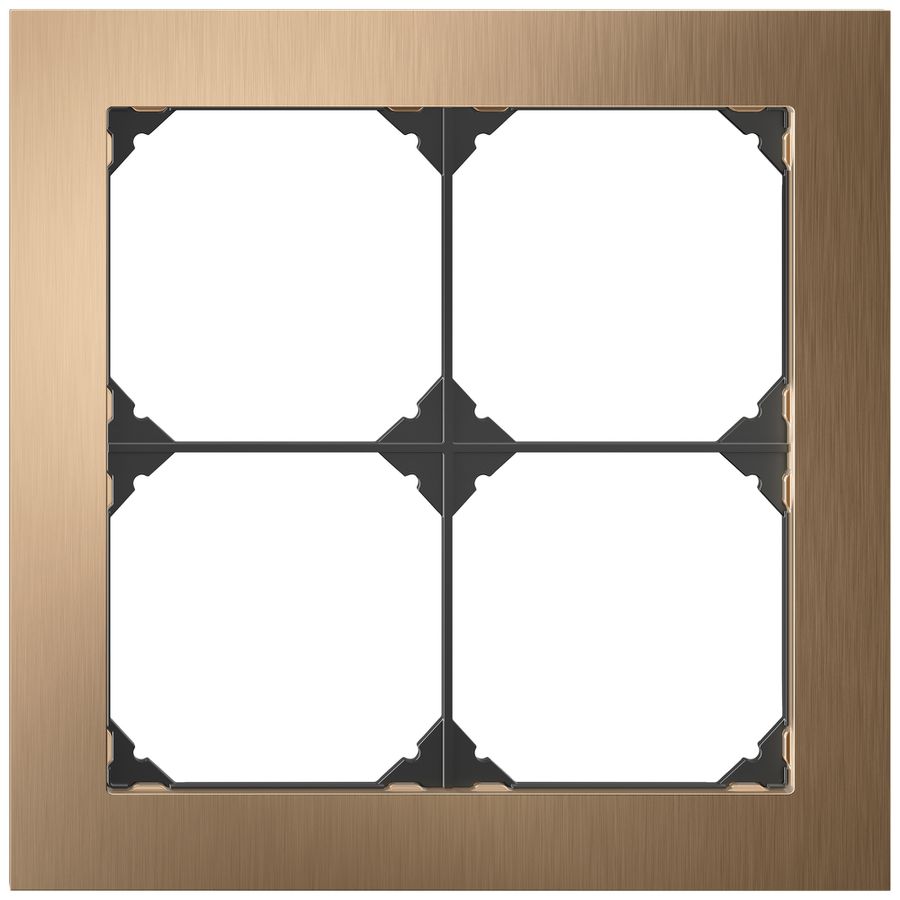 UP-Abdeckrahmen EDIZIO.liv prestige SNAPFIX® 2×2 154×154mm messing champagne