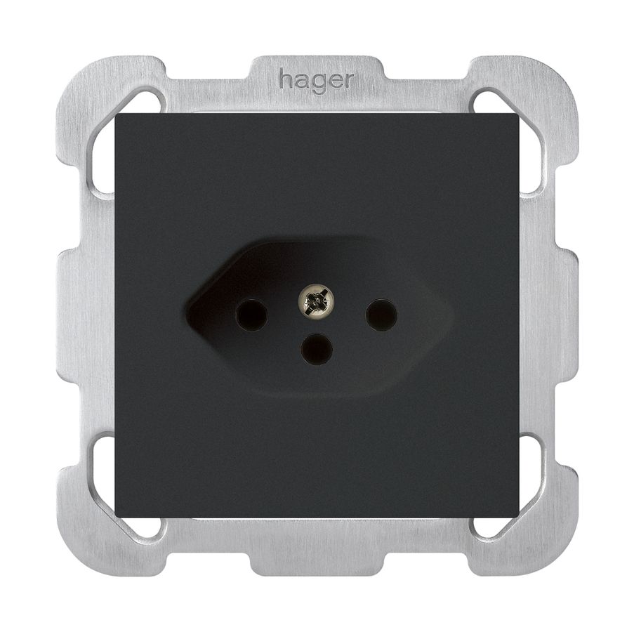 UP-Steckdose kallysto T13 schwarz mit Befestigungsplatte