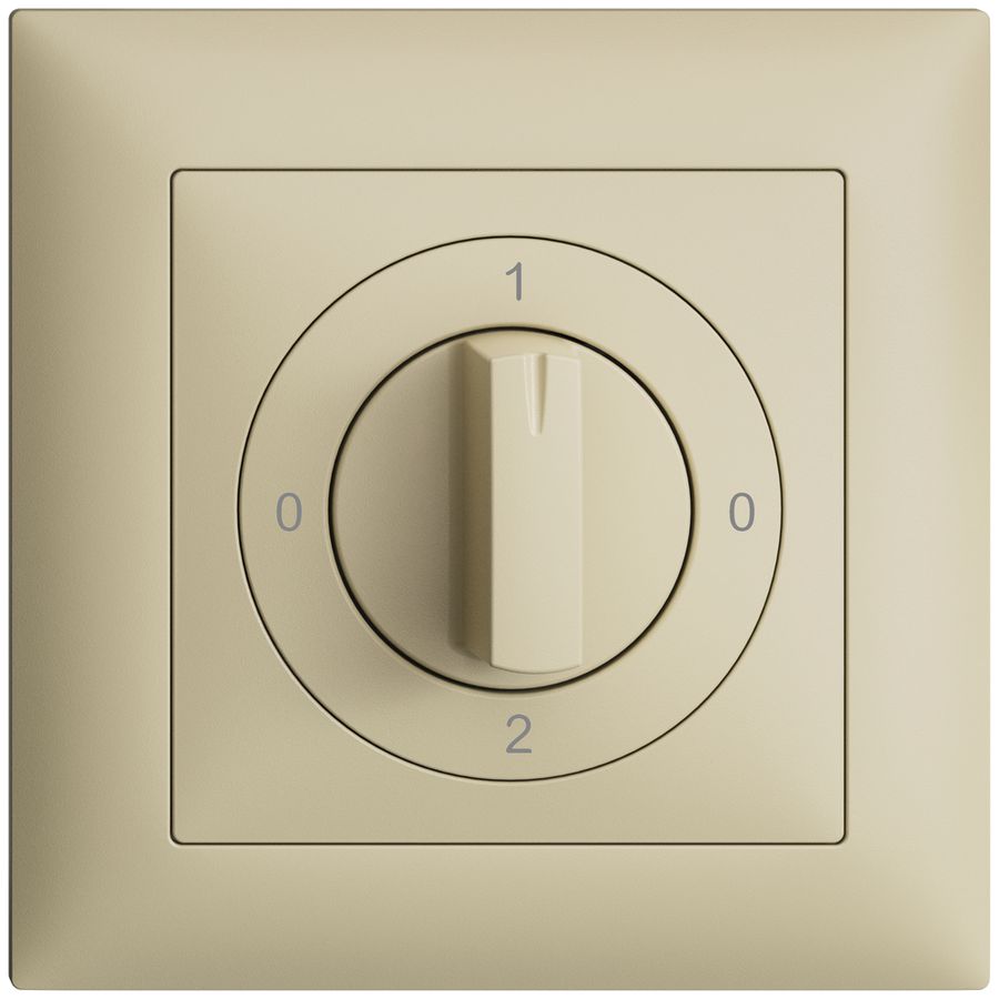 Frontset EDIZIOdue 0-1-0-2 vanille 88×88mm für Drehschalter