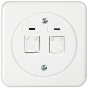 Presa di raccordo INC cat.6 PMI 2p.2RJ45/u bianco
