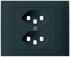 EB-Frontset Hager kallysto für Steckdose G3 2×T23 Abdeckrahmen steckbar schwarz