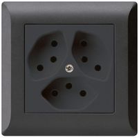 UP-Steckdose kallysto.line 3×T13 schwarz mit Kinderschutz