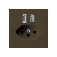 USB-Ladesteckdose kallysto 18W PD 1×Typ A 1×Typ C T13 braun