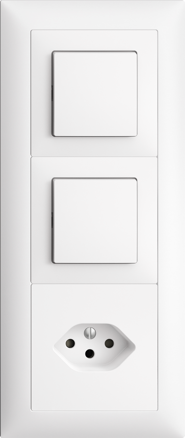 Combinaison ENC Edue 3×1, Poussoir AR + Interrupteur + T13 bc