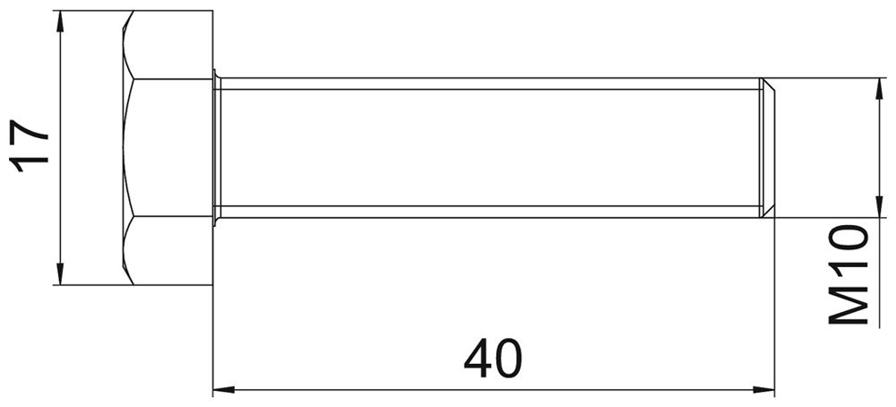 Sechskantschraube BET SKS M10×40mm 1×Mutter M10 2×U-Scheibe Ø11×19mm