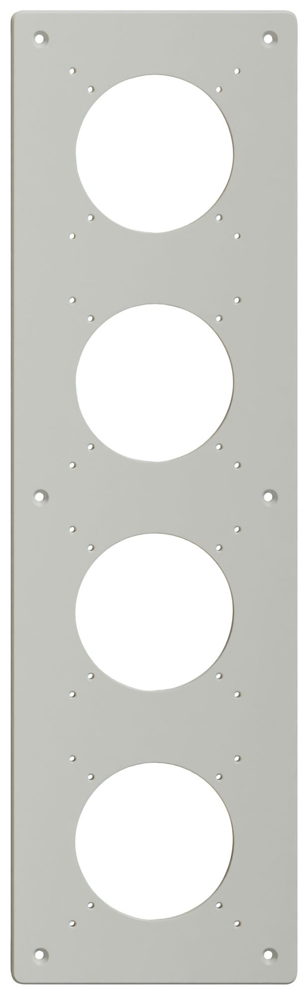 Montageplatte Feller NEVO SNAPFIX® 4×1 Ø69mm 125×425mm grau