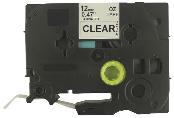 Schriftbandkassette kompatibel zu OZE-135, 12mm×8m, transparent-weiss