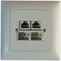 Presa di raccordo INC SOHO 2×TT/2×RJ45/u sep.ITplus EDIZIOdue bianco