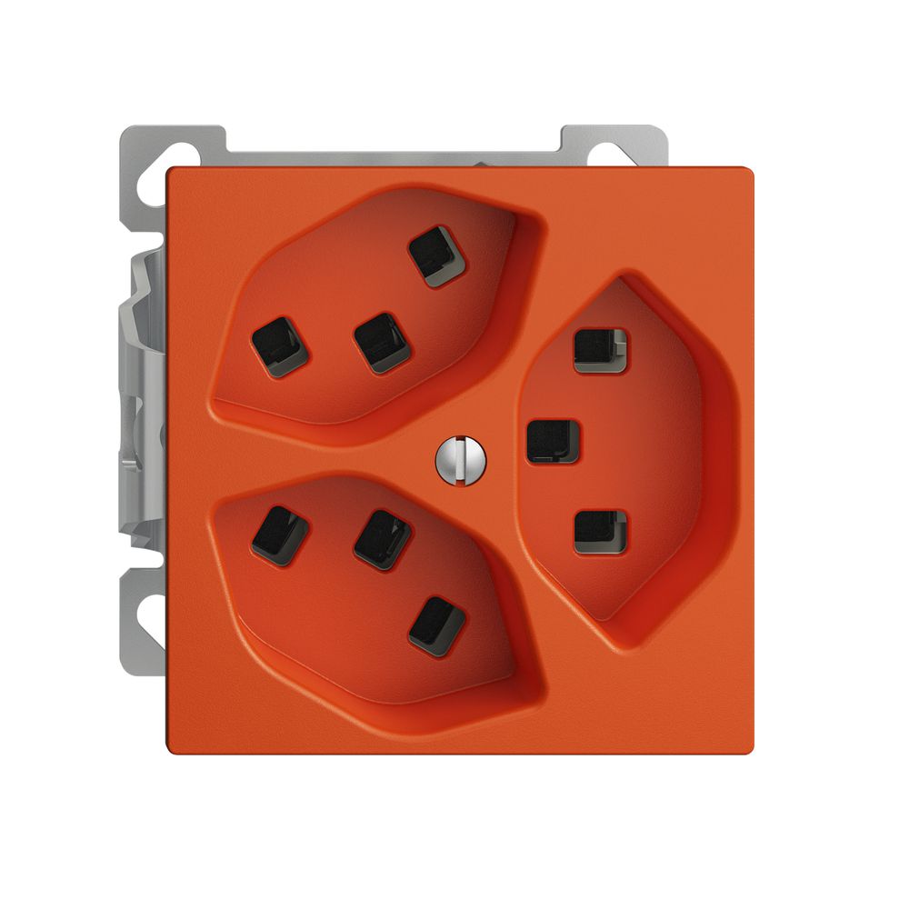 AP-Steckdose EDIZIOdue 3×T23 orange