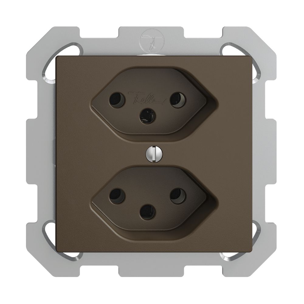 UP-Steckdose EDIZIOdue 2×T13 coffee mit Shutter