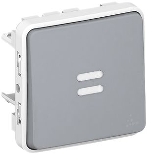 Leuchtwippschalter PLEXO 3/1L Orientierung grau