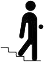 Piktogramm für LED Treppe abwärts