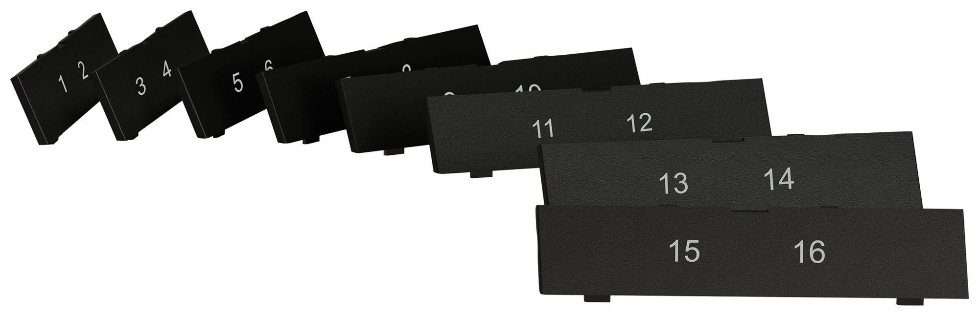 Plaquette indicatrice EDIZIO.liv SNAPFIX® kit p.sortie oblique inscript.1…16 no